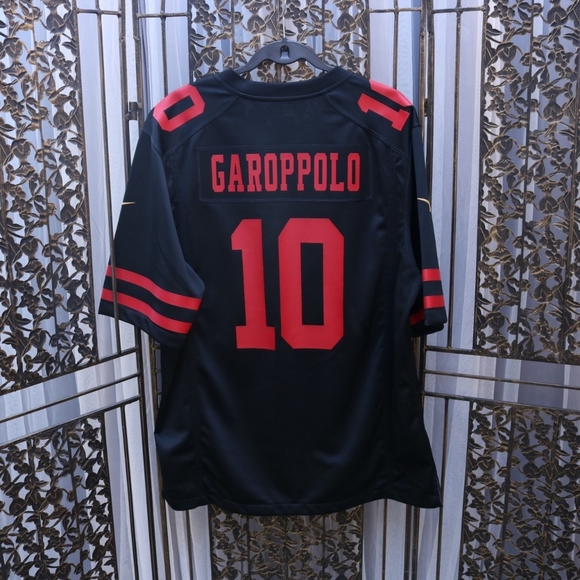Men's  Official NFL Nike Jersey Jimmy Garopollo #10 49ers Black and Red Large - Picture 5 of 5